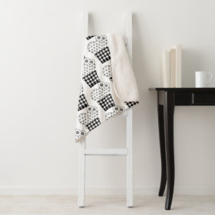 Schattige Hart Cactus Plaid Plant Pot Pattern Sherpa Deken