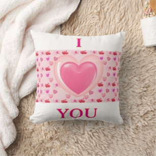 Schattige Hart Doodle Kussen met I Love You Woorde
