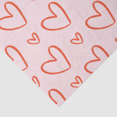 Schattige hart doodles - roze & rood tissuepapier (Detail)