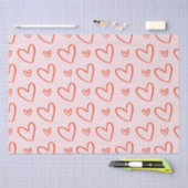 Schattige hart doodles - roze & rood tissuepapier (Craft)