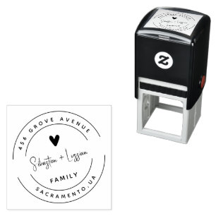 Schattige hart en elegante scriptfamilie zelfinktende stempel