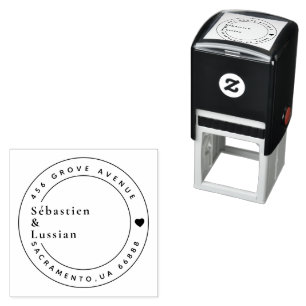 Schattige hart en elegante scriptfamilie zelfinktende stempel