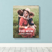 Schattige HART HOUDT VAN JE MAM Moederdag Foto Canvas Afdruk (Insitu (Houten vloer))