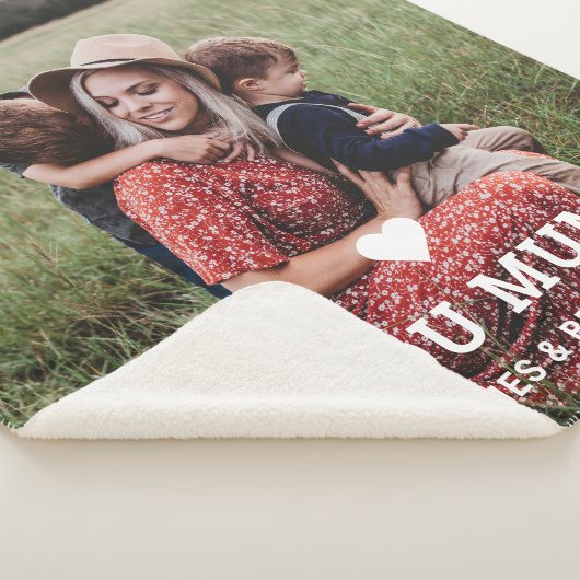 Schattige HART HOUDT VAN JE MAM Moederdag Foto Sherpa Deken (3/4)