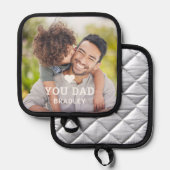 Schattige HART HOUDT VAN JE VADER Foto Vaderdag Pannenlap (Voorkant / Achterkant)