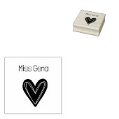 Schattige Hart Hout Kunststempel Rubberstempel (Gestempeld)