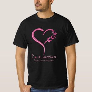 Schattige Hart Ik ben een overlevende van borstkan T-shirt