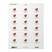 Schattige Hart Kerst Gingerbread Man Biscuit Etiket (Full Sheet)