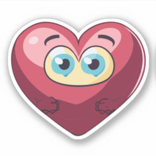 Schattige Hart Kinderen Cartoon Karakter Sticker