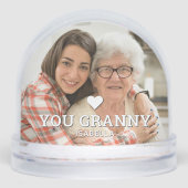 Schattige HART LIEFDE U GRANNY Moederdag Foto Sneeuwbol (Voorkant)