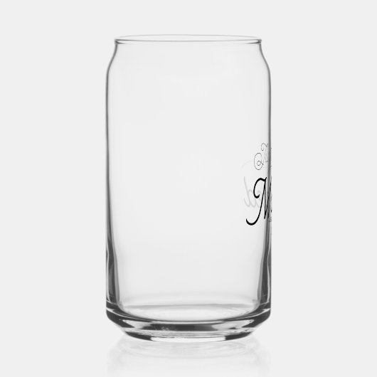 Schattige Hart Net Getrouwd Kalligrafie Trouwdag Blikvorm Glas (Rechts)