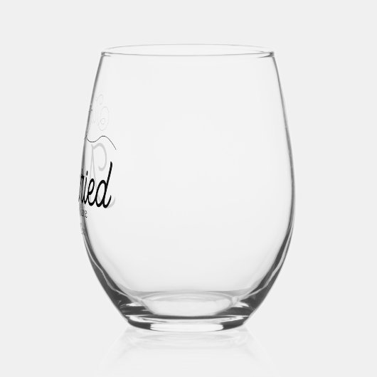 Schattige Hart Net Getrouwd Script Namen Trouwdag Wijnglas Zonder Voet (Links)