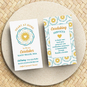 Schattige Hart Ontwerp Logo Zorgverlener Diensten Visitekaartje