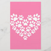 Schattige Hart Roze Poot Print Briefpapier (Voorkant)
