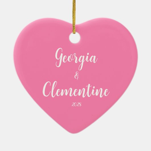 Schattige Hart Roze Poot Print Keramisch Ornament (Achterkant)