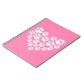 Schattige Hart Roze Poot Print Notitieboek (Linkerzijde)