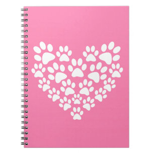 Schattige Hart Roze Poot Print Notitieboek