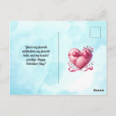 Schattige Hart Roze Valentijnse Kaart (Achterkant)