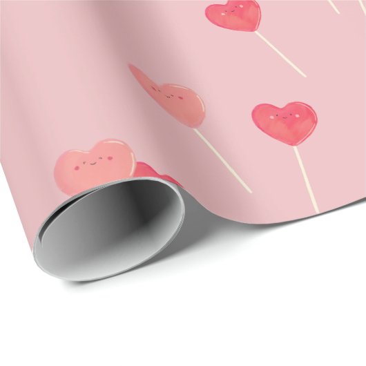 Schattige hart Snoep inpakpapier (Rol Hoek)