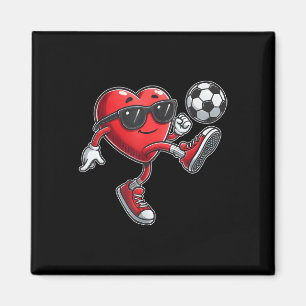 Schattige Hart Spelen Voetbal Valentijnsdag Voetba Magneet