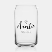 Schattige hart tante gepersonaliseerde naam blikvorm glas (Voorkant)