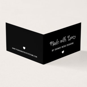 Schattige Hart Zwart Gemaakt met Love Hang Label Visitekaartjes