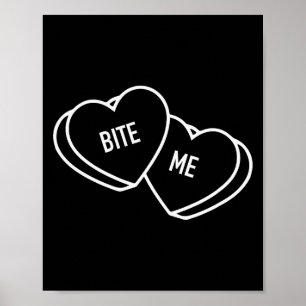 Schattige harten bijten me, grappige anti-valentij poster