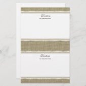 Schattige harten en burlap briefpapier (Voorkant / Achterkant)