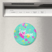 Schattige hartpatroon liefde altijd Valentijn Magneet (Insitu (Vaatwasser))