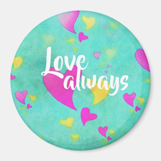 Schattige hartpatroon liefde altijd Valentijn Magneet (Voorkant)