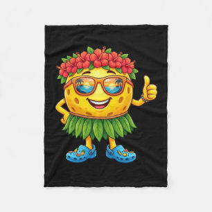Schattige Hawaiaanse Pickleball Bal Tropisch Stran Fleece Deken