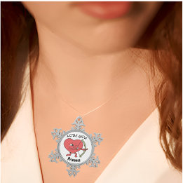 Schattige Heart Archer met 'Love You Princess'-ont Tin Sneeuwvlok Ornament