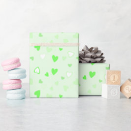 Schattige Hearts Green Wrapping Paper Cadeaupapier