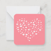 Schattige Hearts Happy Valentijnsdag Roze Notitiekaartje (Achterkant)