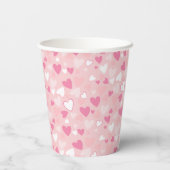 Schattige Hearts Pink Papieren Bekers (Achterkant)