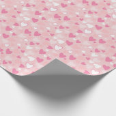 Schattige Hearts Pink Wrapping Paper Cadeaupapier (Hoek)