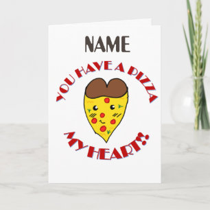 Schattige heb je een pizza mijn hart kaart