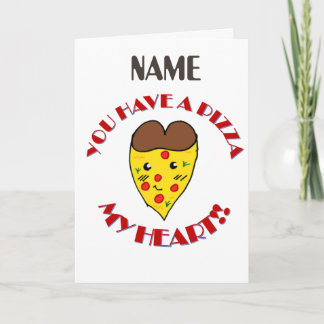 Schattige heb je een pizza mijn hart kaart