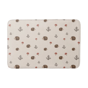 Schattige Hedgehog en Mushrooms Forest Pattern Badmat