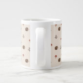 Schattige Hedgehog en Mushrooms Forest Pattern Extra Grote Beker (Achterkant)