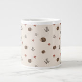 Schattige Hedgehog en Mushrooms Forest Pattern Extra Grote Beker (Voorkant)