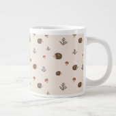 Schattige Hedgehog en Mushrooms Forest Pattern Extra Grote Beker (Rechts)