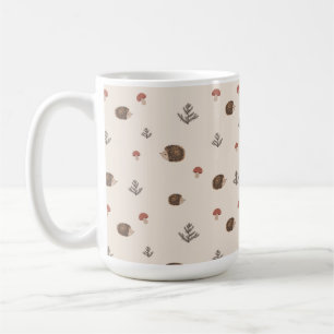 Schattige Hedgehog en Mushrooms Forest Pattern Koffiemok