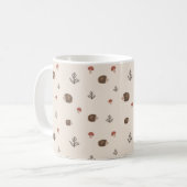 Schattige Hedgehog en Mushrooms Forest Pattern Koffiemok (Voorkant links)