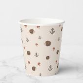 Schattige Hedgehog en Mushrooms Forest Pattern Papieren Bekers (Achterkant)