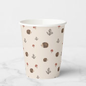 Schattige Hedgehog en Mushrooms Forest Pattern Papieren Bekers (Links)
