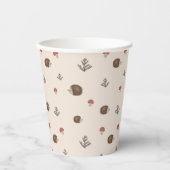Schattige Hedgehog en Mushrooms Forest Pattern Papieren Bekers (Voorkant)