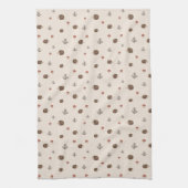 Schattige Hedgehog en Mushrooms Forest Pattern Theedoek (Verticaal)