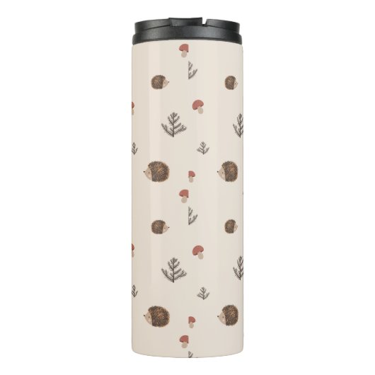Schattige Hedgehog en Mushrooms Forest Pattern Thermosbeker (Achterkant)