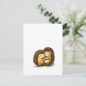 Schattige Hedgehog paar - Mr en Mrs Customize Briefkaart (Staand voorkant)